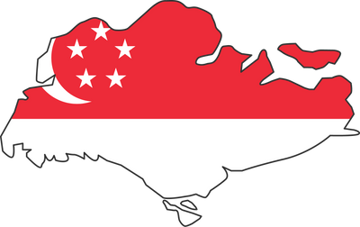 Singapore map city vector style color of country flag.